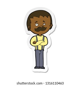 sticker of a cartoon man with mustache