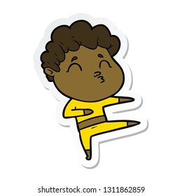 sticker of a cartoon man pouting