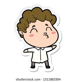 sticker of a cartoon man pouting