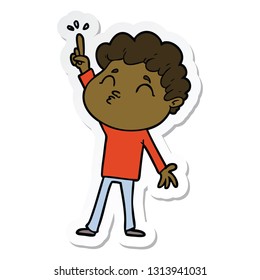 sticker of a cartoon man pouting