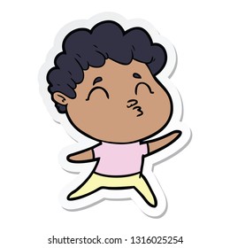 sticker of a cartoon man pouting