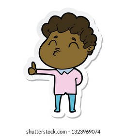 sticker of a cartoon man pouting