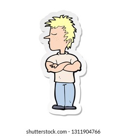 sticker of a cartoon man refusing to listen