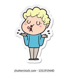 sticker of a cartoon man singing