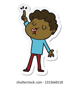 sticker of a cartoon man singing