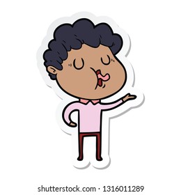 sticker of a cartoon man singing