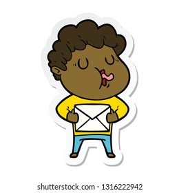 sticker of a cartoon man singing