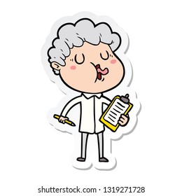 sticker of a cartoon man singing