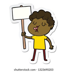 sticker of a cartoon man singing