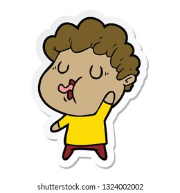 sticker of a cartoon man singing