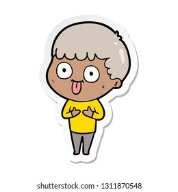 sticker of a cartoon man staring