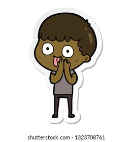 sticker of a cartoon man staring