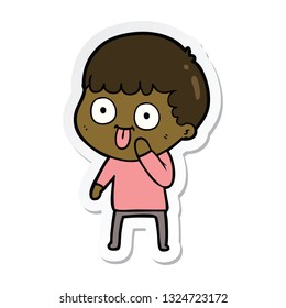 sticker of a cartoon man staring