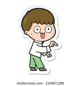 sticker of a cartoon man staring