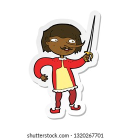 sticker of a cartoon man with sword