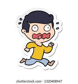 sticker of a cartoon man totally stressed out