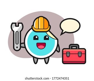 Sticker cartoon as a mechanic