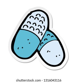 sticker of a cartoon medical pills