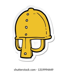 sticker of a cartoon medieval helmet