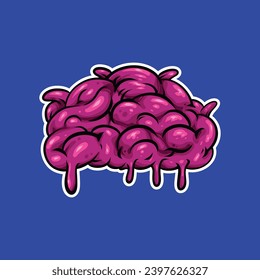 sticker cartoon melt brain for graphic resources