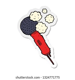 pegatina de un micrófono de dibujos animados