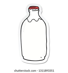 sticker of a cartoon milk bottle