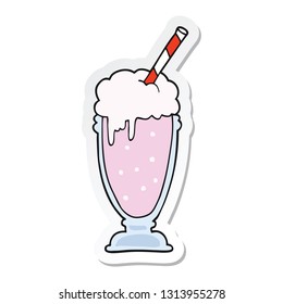 sticker of a cartoon milkshake