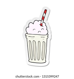 sticker of a cartoon milkshake