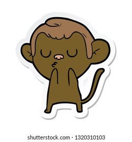sticker of a cartoon monkey