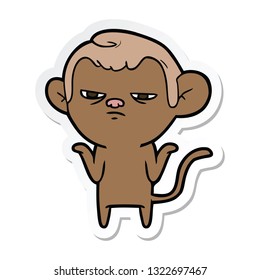 pegatina de un mono de dibujos animados