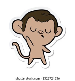 sticker of a cartoon monkey