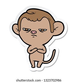 sticker of a cartoon monkey