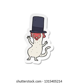 sticker of a cartoon monkey in top hat