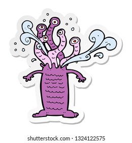 sticker of a cartoon monster