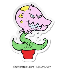 sticker of a cartoon monster plant