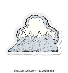 sticker of a cartoon mountain range