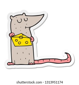 Aufkleber einer Cartoon-Maus mit Käse