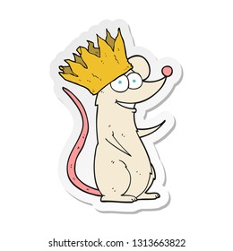 sticker of a cartoon mouse wearing crown