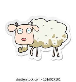 sticker of a cartoon muddy goat