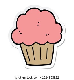 sticker of a cartoon  muffin