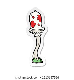 sticker of a cartoon mushroom