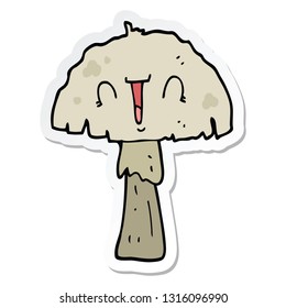 sticker of a cartoon mushroom