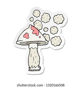 sticker of a cartoon mushroom