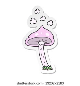 sticker of a cartoon mushroom