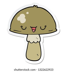 sticker of a cartoon mushroom