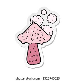 sticker of a cartoon mushroom