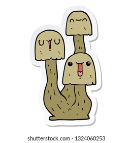 sticker of a cartoon mushroom