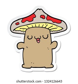 sticker of a cartoon mushroom creature