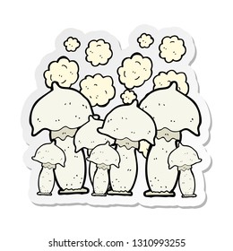sticker of a cartoon mushrooms