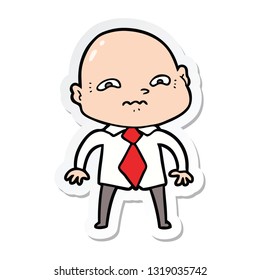 sticker of a cartoon nervous man